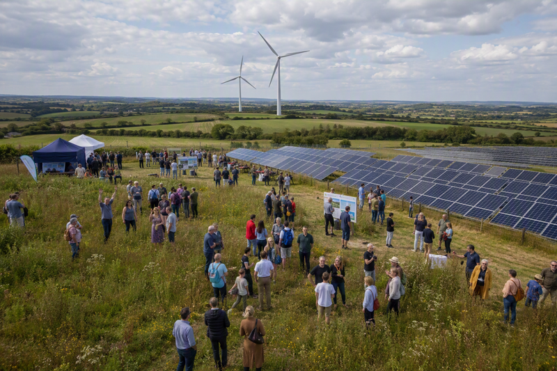 People at a renewable energy open day