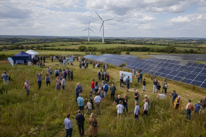 People at a renewable energy open day