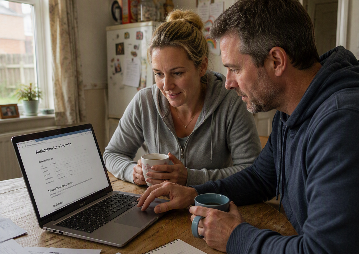 Couple applying for a home improvement loan