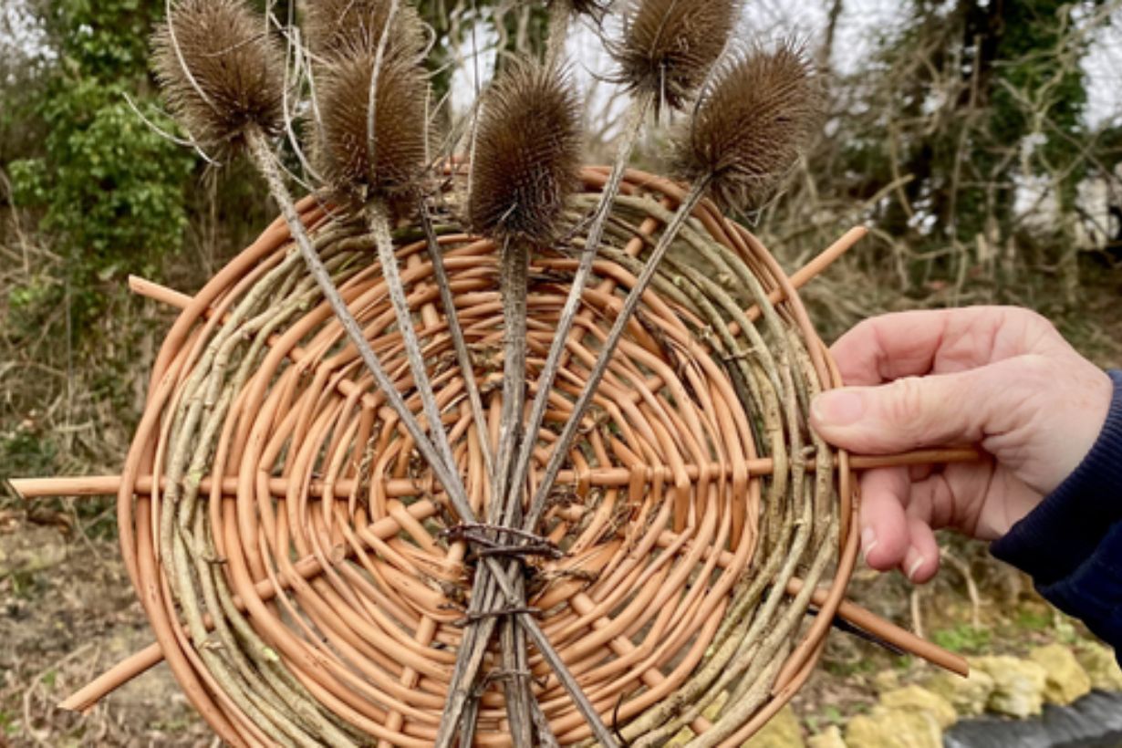 Handwoven willow piece.