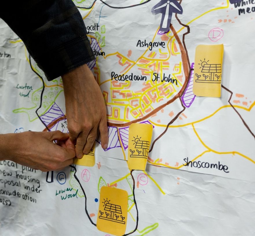 Map showing potential sites for renewable energy installations
