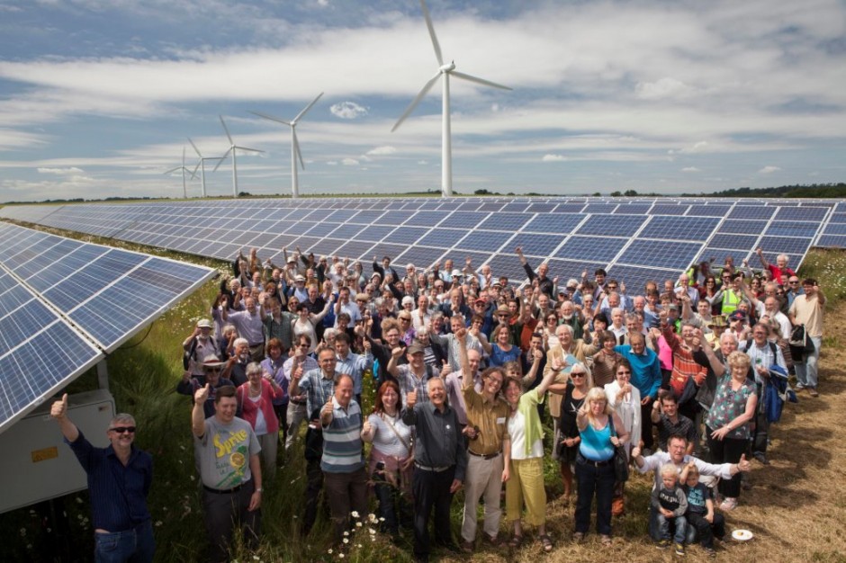 community group with a small solar and wind farm