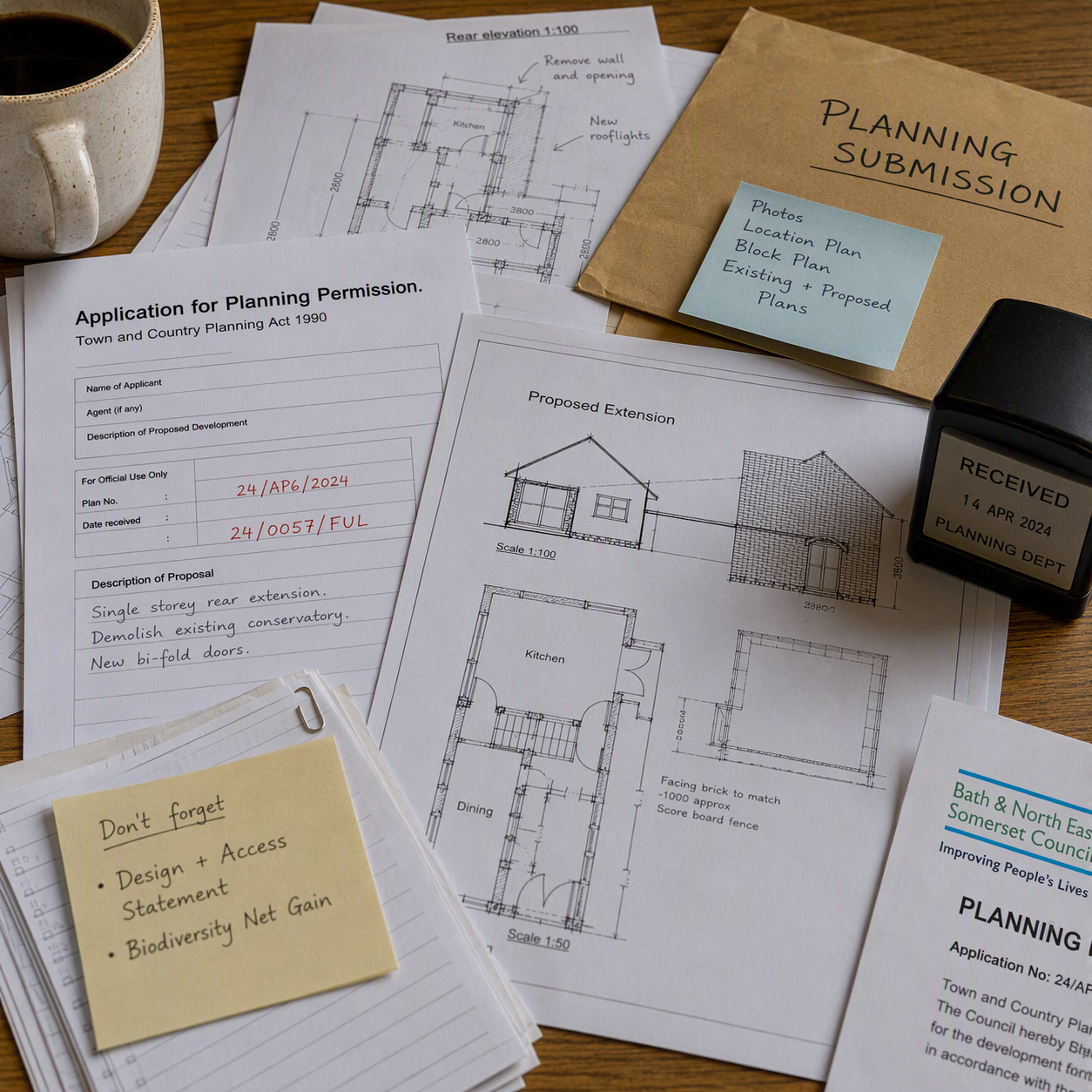 Papers representing planning applications and permission