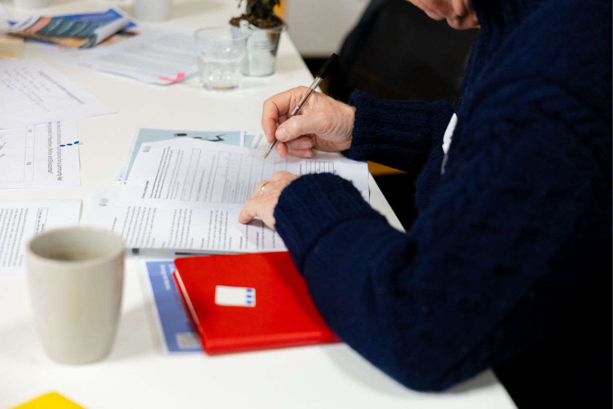 Person completing a survey