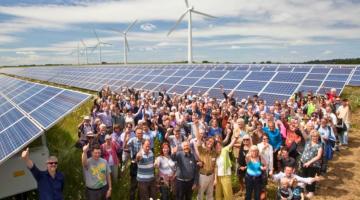 community group with a small solar and wind farm