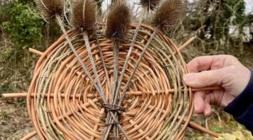 Handwoven willow piece.