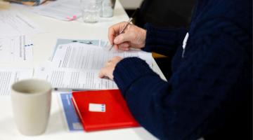 Person completing a survey